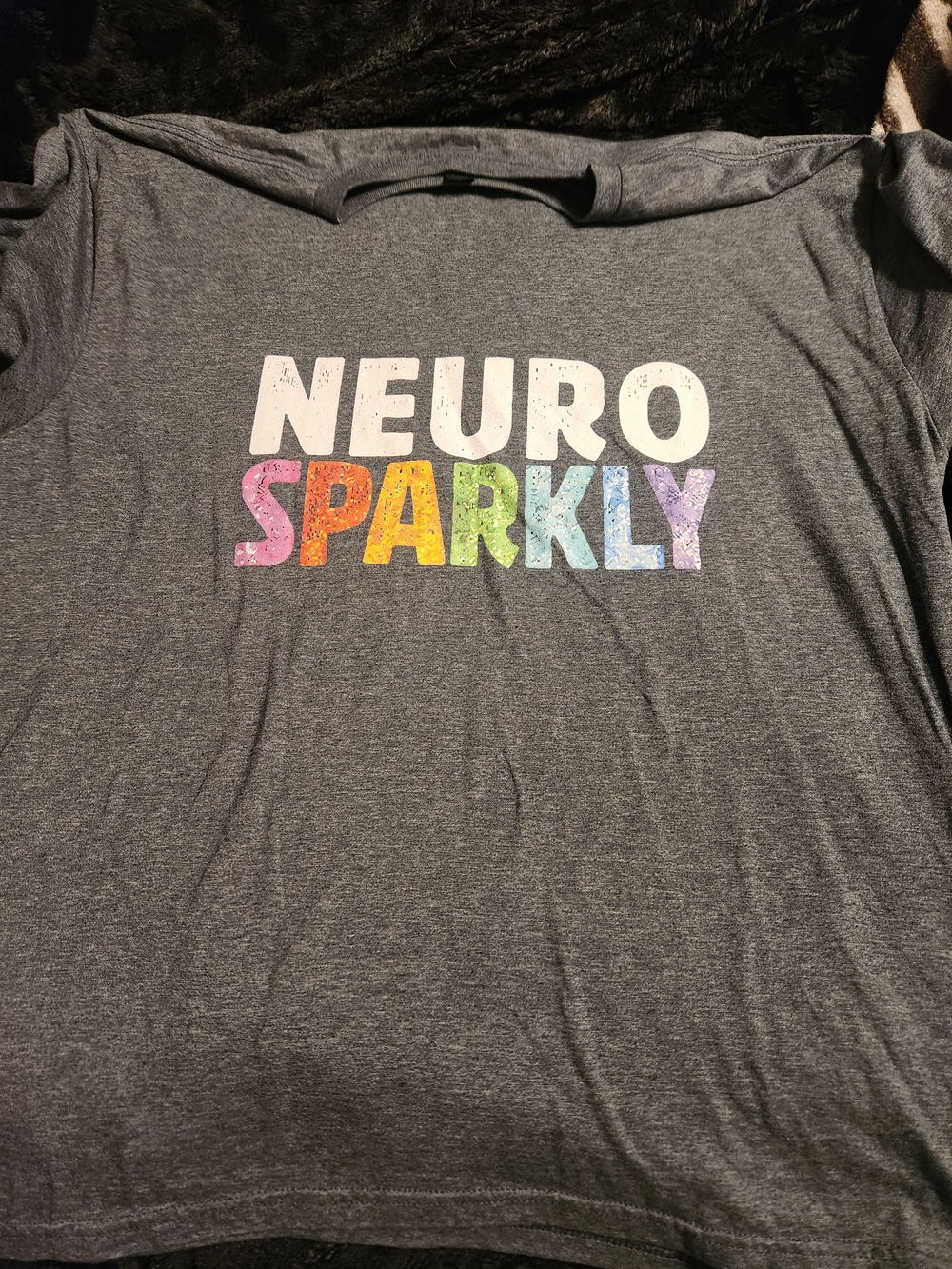 Womens Gray "Neuro Sparkly" Graphic Tee